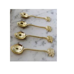 Cuillère à soupe en laiton pour la fête de mariage ensemble de couverts d'ustensile doré ensemble de table et cuillères en laiton or à vendre - Product Image 2