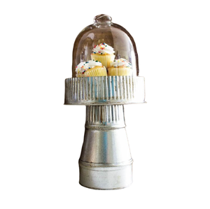 Support à gâteau en métal galvanisé gris de qualité supérieure avec un design élégant parfait pour le service de cupcakes dans les boulangeries Événements Occasions spéciales - Product Image 4