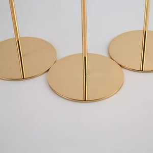 เชิงเทียนทองเหลืองทรงสูงแบบโบราณทำจากวัสดุ PC ของตกแต่งบ้านสำหรับงานแต่งงานโรงแรมสไตล์อาร์ตเดคโค - Product Image 3