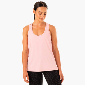 Camiseta básica con cuello redondo OEM 100% algodón XS camisetas sin mangas para damas Chaleco de mujer suave costilla personalizado para ropa de gimnasio - Product Image 5