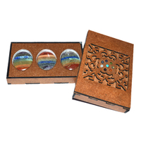 Pierre des sept chakras avec boîte cadeau, mots sanscrits gravés, ensemble de pierres des chakras, boîte naturelle