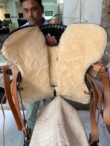 Sillín de caballo occidental de cuero indio de alta calidad, mecanizado a mano con árbol de plástico para montar a caballo - Product Image 6