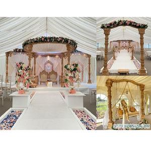 Mandap de Madera Prestigioso de Avni para Bodas y Eventos Indios, Fondo de Estilo Artificial para Decoración de Fiestas, Decoración de Eventos en Australia - Product Image 1