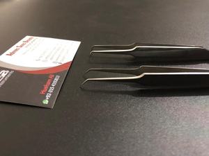 Pinzas de extensión de pestañas con logotipo personalizado de alta calidad 45 ángulo de 90 grados Acero inoxidable sostenible volumen puntiagudo probado a mano - Product Image 3