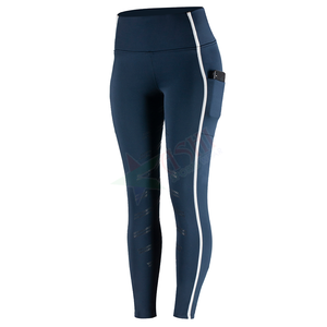 Leggings équestres en nylon spandex actif pour femmes poignée en silicone Logo personnalisé culotte à siège intégral vêtements d'équitation respirants - Product Image 5