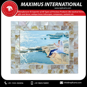 Cadre photo mosaïque en nacre pour cadeau de mariage, cadre photo de table élégant et décoratif pour anniversaire et décoration intérieure - Product Image 2