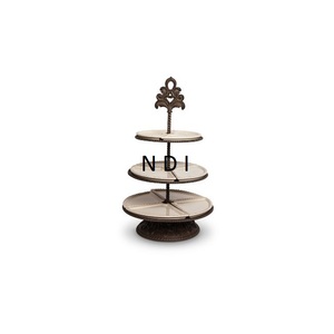 Support à gâteau décoratif multifonctionnel à 3 niveaux avec finition émaillée pour les fêtes d'anniversaire - Product Image 1