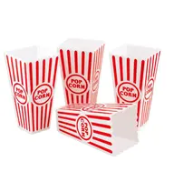 100 pacote de papel aberto-caixa de popcorn, recipientes de popcorn listrados vermelho e branco, ótimo para cinema cinema festa de carnaval