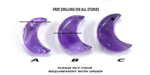 Precioso Juego de 2 piezas de piedras preciosas sueltas con forma de luna de amatista púrpura Natural para la fabricación de joyas artesanales de piedra semipreciosa - Product Image 4