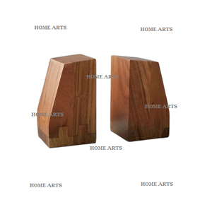 Serre-livres en bois de couleur marron fait à la main forme et taille personnalisées serre-livres pour un usage domestique - Product Image 5