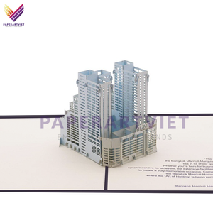 Carte de vœux 3D faite à la main découpée au laser Conception en papier de haute qualité de Marriott Bangkok Meilleur cadeau de vacances au Vietnam - Product Image 4