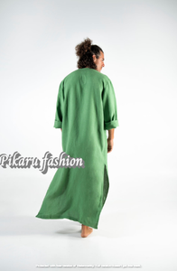 Robe Thobe pour hommes, couleur rose, en lin, arabe, musulmane, islamique, Kaftan, Abaya - Product Image 6