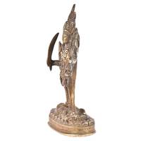 Statue de la déesse Kali Maha Kali en laiton doré, sculptée à la main, pièce décorative contemporaine, cadeau pour les festivals hindous