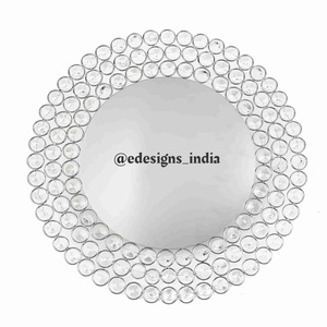 จานที่ชาร์จแบบทุบทำจากโลหะรูปทรงกลมสำหรับโต๊ะในบ้านโรงแรมจานโลหะใต้จานมาใหม่ - Product Image 2