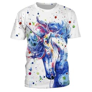 Sublimation Printed Polyester/Cotton Jersey Short Sleeve Casual T-Shirt for <b>Men</b> OEM Service 180g Breathable - Product Image 1