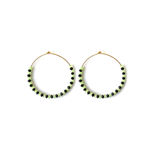 925 argent Sterling plaqué or à facettes rondes Aqua calcédoine perlée boucles d'oreilles créoles Fine fête de mariage cadeau bijoux - Product Image 2