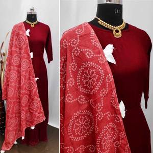 Nueva tendencia Look Casual Wear Kurti con Sharara Impreso Trabajo Mujeres indias Use Readymade Barato Precio bajo Ropa al por mayor - Product Image 3