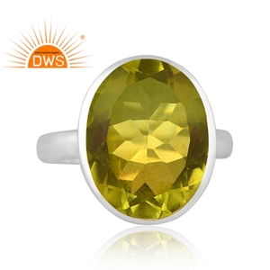 Designer Handmade Fine Sterling Silver Natural Doublet <b>Peridot</b> Quartz Gemstone Stackable <b>Ring</b> Jewelry Manufacturer - Product Image 2