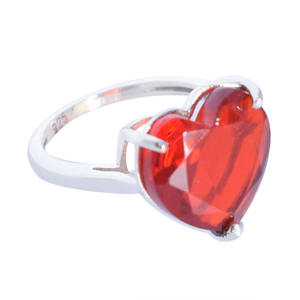 อัญมณีควอตซ์สีแดงคุณภาพสูงรูปหัวใจขายส่งแหวนเงินแท้925สเตอร์ลิงสำหรับงานแต่งงานเครื่องประดับที่สวยงามสำหรับเธอ - Product Image 4