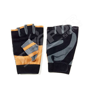 Guantes de cuero de neopreno unisex de medio dedo para entrenamiento de gimnasia entrenamiento Fitness levantamiento de pesas para ciclismo hogar deportes al aire libre - Product Image 1