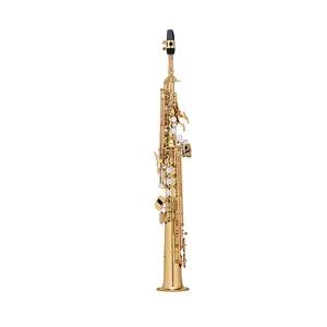 Gouden Afwerking Messing Materiaal Saxofoon Sopraan