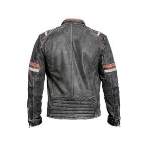 Men-<b>Vintage</b> Breathable Motorcycle Retro-Moto Biker Riding Genuine Leather Distressed-Fashion <b>Jackets</b> - Product Image 2