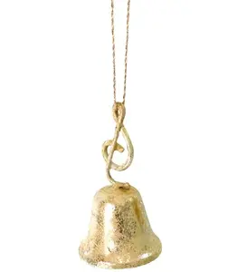 METAL WHITE and SILVER BELL WITH MUSICLA INSTRUMENT CHRISTMAS DECORATION HANGING ORNAMENT CHRISTMAS - Product Image 1