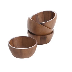 Vaisselle faite à la main, bols en bois naturel de forme ronde, parfait pour table de mariage et décor de salle à manger - Product Image 1