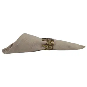 皇家皇冠形餐巾环，带黄铜金属设计餐巾架，用于派对和婚礼桌装饰设计布架