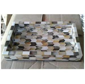 Plateau de service en nacre Magnifique Rectangle Plateaux de service en nacre incrustés de qualité supérieure - Product Image 2