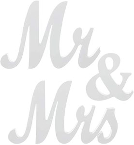 Panneaux en bois blancs « Mr & Mrs » pour décorations de table de mariage, lettres autoportantes personnalisées, accessoires photo rustiques, utilisation intérieure - Product Image 5