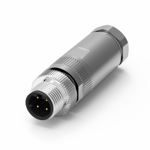 ขั้วต่ออุตสาหกรรม M12 แบบ D-Coded 4 พิน ชนิดประกอบ  IP67 กันน้ำ 4A 250V - Product Image 1