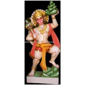 Statues de Hanuman en marbre blanc, statues de dieux hindous - Product Image 1