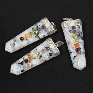Order Online for <b>Rainbow</b> Moonstone Flat Pencil Chakra Pendant | <b>Rainbow</b> Moonstone Flat Pencil Chakra Pendant - Product Image 1
