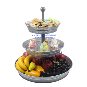 Bandeja de Metal galvanizada para exteriores, bandeja decorativa de acabado rústico para servir comida - Product Image 5