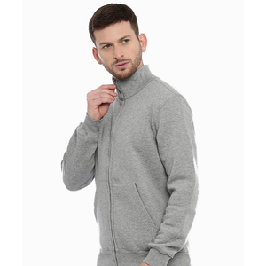 Sudadera con Capucha Personalizada para Hombre, Gris Sólido, de Forro Polar Ecológico, Transpirable, Chaqueta de Invierno, Forro Grueso, Cierre de Cremallera, Logotipo Impreso Lavado, OEM - Product Image 4