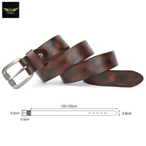 Ceinture en cuir gaufré pour hommes, noire et marron, personnalisée, vente en gros, collection - Product Image 3