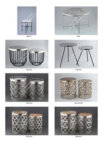 Modern <b>Coffee</b> <b>Table</b> <b>Silver</b> Metal Base Wooden Marble Granite Top Low Height Eco-Friendly Durable Diwali Home Office Living Room - Product Image 2