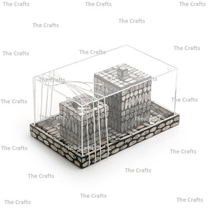 Brûleur de Dukhoon en bois et nacre, design tendance, ensemble de brûleur à oud Mabkhara pour l'utilisation de parfums d'intérieur - Product Image 6