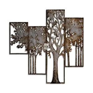 复古抽象树设计师传统豪华墙壁艺术/室内房间 & 室外现代墙壁艺术