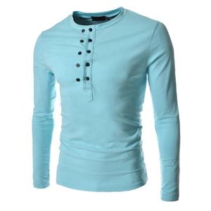 Camisetas de Manga Tres Cuartos para Hombre, al por Mayor, Lisas, Casuales, de Otoño, Tejidas, Transpirables, Bordadas, 100% Algodón, Talla Grande - Product Image 4