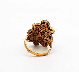 Anillo Vintage de Plata de Ley 925 con gema de diamante, joyería hecha a mano, con diseño Floral y Natural, estilo victoriano - Product Image 3