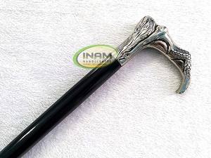 ไม้ตะพดมีด้ามจับนางเงือกดีไซน์ทำด้วยมือ,ด้ามไม้พร้อมด้ามจับนางเงือกทองเหลือง - Product Image 3