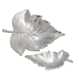 Bol de conception de feuille élégant pour la table Bol plaqué argent de meilleure qualité Vaisselle de taille personnalisée Bol à fruits en aluminium - Product Image 5
