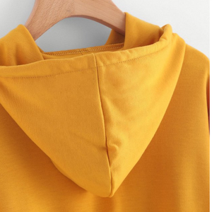 Sweat-shirt à capuche en molleton brodé XL pour femmes, design solide, manches longues, col haut, grande taille, approvisionnement OEM court - Product Image 6