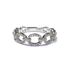 Lanli — bague en diamant à empiler, bijoux fins et personnalisables, bijoux tendance, en or blanc, diamant naturel, 18k, usage quotidien, nouvelle collection - Product Image 1