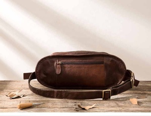 Quality <b>Men</b> Genuine Leather Cowhide Vintage Sling Chest Back Day Pack Travel Fashion Cross Body <b>Messenger</b> Shoulder <b>Bag</b> ATO-0141 - Product Image 3