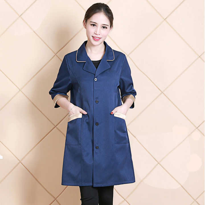 Doctors Pharmacist Women's Robe Slim Multicolor Nursing Coat Spa Work Clothes Beauty Salon White Robe Anti-Wrinkle Overalls Suit