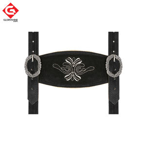 German and Austrian Lederhosen Long and Pant <b>Short</b> Distressed <b>Leather</b> Vintage Look Embroidered Bavarian <b>Shorts</b> for Men - Product Image 5