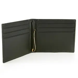 批发价格为PU皮革的黑色超薄便携式钱夹皮革钱包
